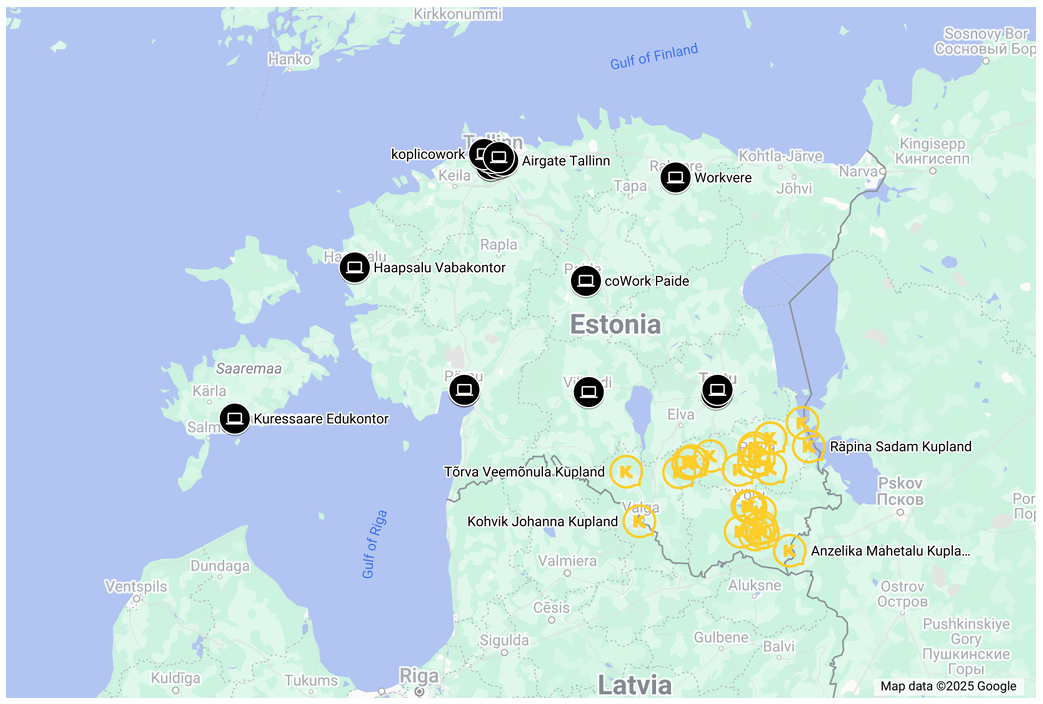 Google Maps kuvatõmmis